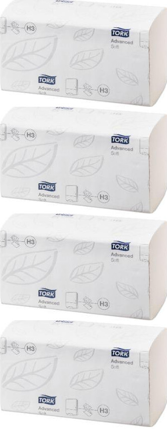 4x Ręcznik papierowy Tork Advanced 290143, dwuwarstwowy, w składce ZZ, 250 składek, biały