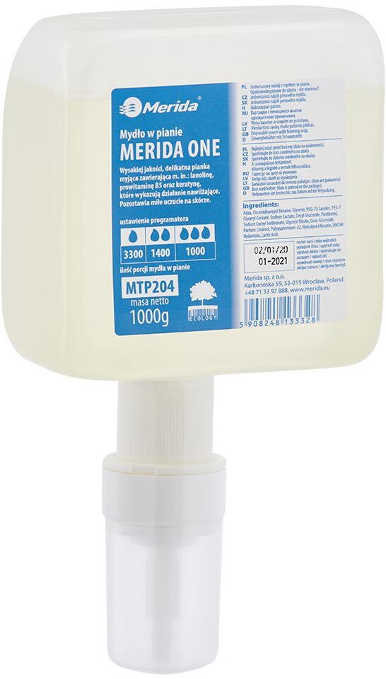 Mydło w pianie Merida One, do dozownika DO46, jednorazowy wkład, 1000g
