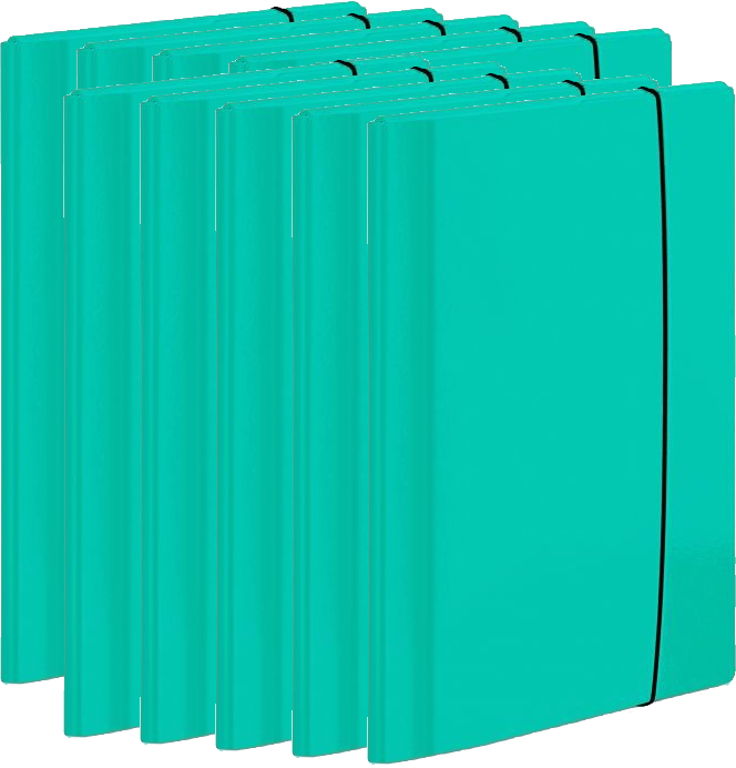 10x Teczka z gumką laminowana VauPe Large 2, A4, 20mm turkusowy