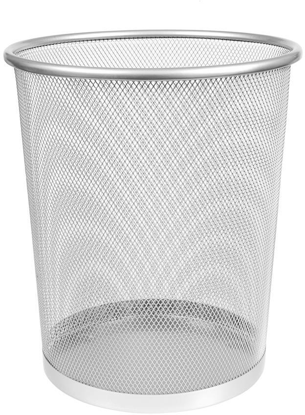Kosz na śmieci MemoBe, metalowy, 23.5x27cm, srebrny