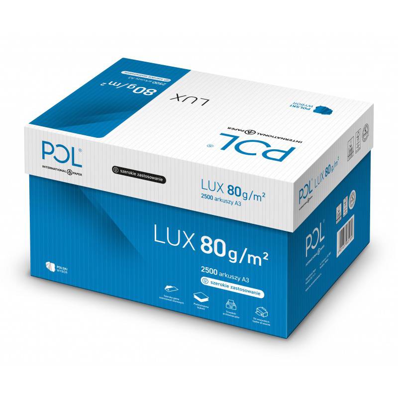 5x papier ksero Pollux, A3, 80g/m2, 500 arkuszy, biały