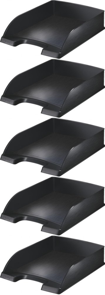 5x Półka na dokumenty Leitz Style, A4, plastikowa, czarny