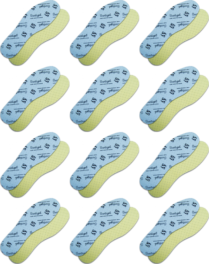 12x Wkładki do butów Reis BR-INS-ANBA, antybakteryjne, rozmiar 43-44, żółto-niebieski