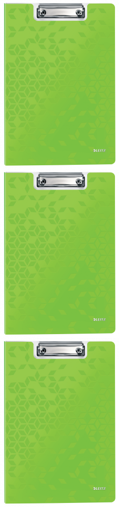 3x Clipboard Leitz Wow, z okładką, A4, zielony