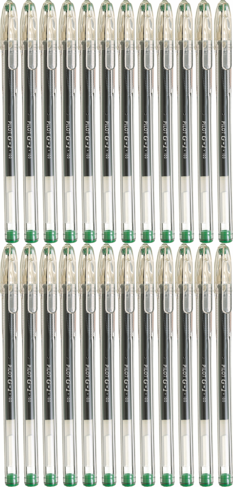 24x Długopis żelowy Pilot, G1, 0.5mm, zielony