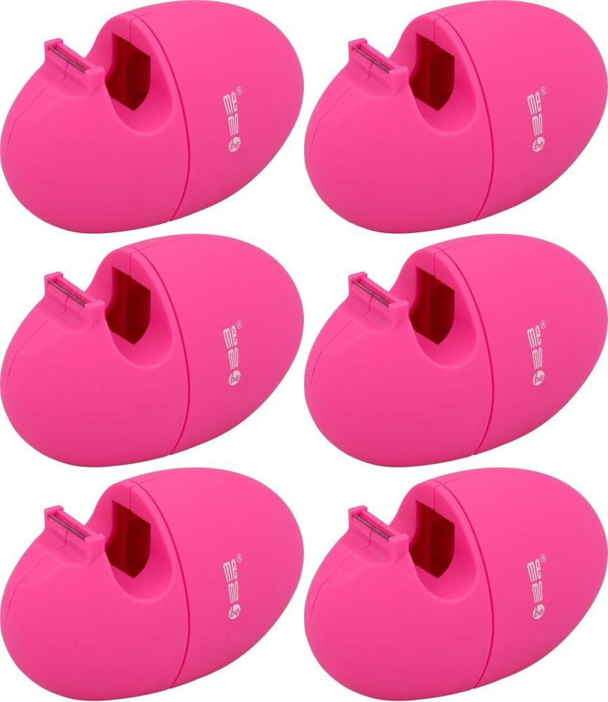 6x Podajnik do taśm klejących MemoBe Soft-Touch, neonowy różowy