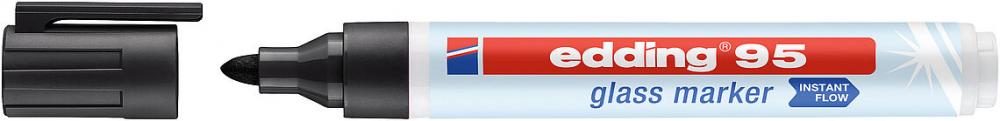 Marker do powierzchni szklanych edding 95, okrągła, 1.5-3mm, czarny