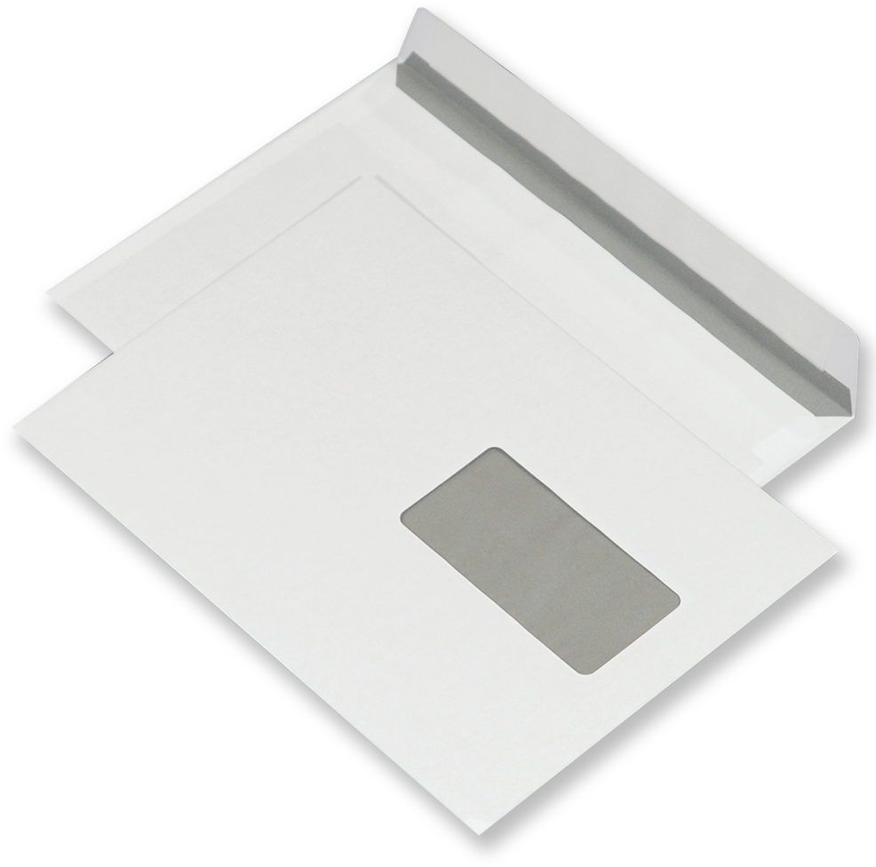 Koperta standardowa NC, C5, z paskiem HK, okno prawe, 500 sztuk, biały