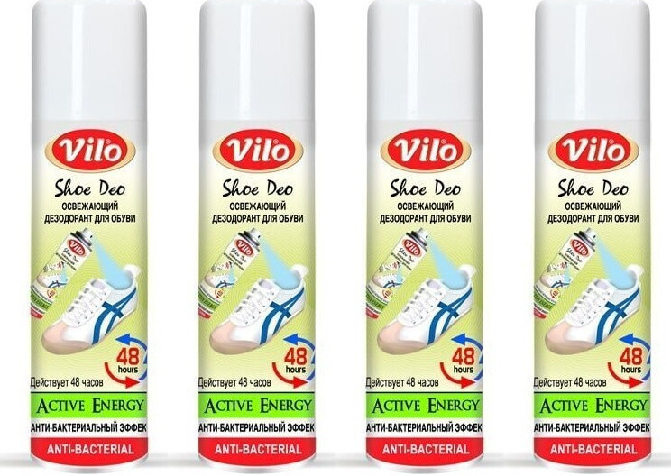 4x Dezodorant do obuwia Vilo, 150ml