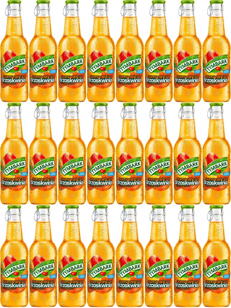 24x Napój pomarańcza-brzoskwinia Tymbark, butelka szklana, 0.25l