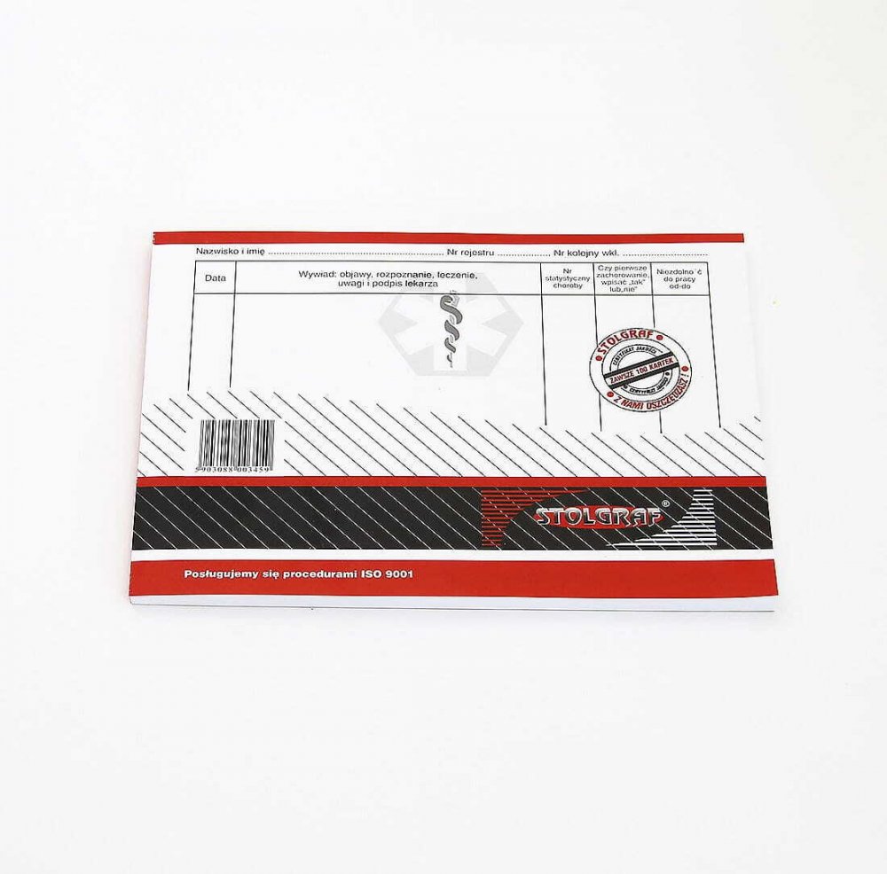 Wkładka do historii choroby Stolgraf Z-45, A5, 100k
