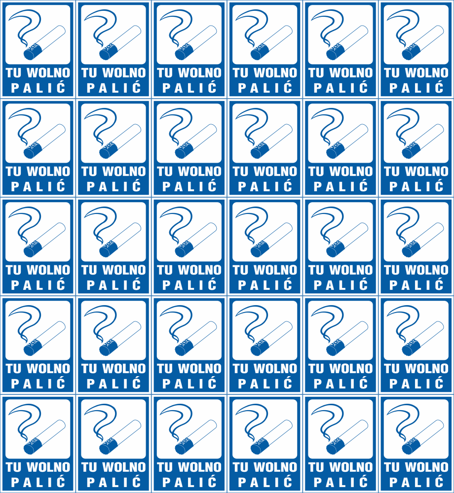 50x Tabliczka informacyjna Anro, "Tu wolno palić", PCV, 120x160mm