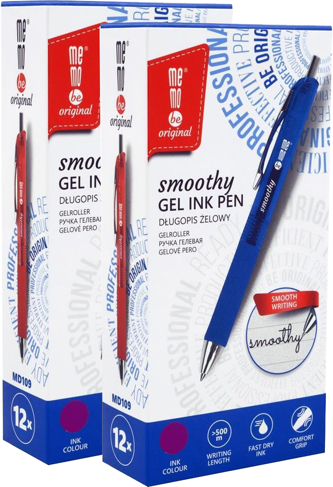 24x Długopis żelowy MemoBe Smoothy, 0.5mm, fioletowy