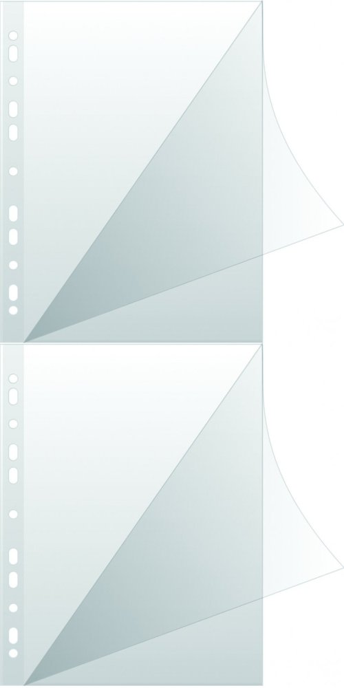 2x Koszulki krystaliczne Q-Connect, A4, typ L, 100μm, 100 sztuk, transparentny