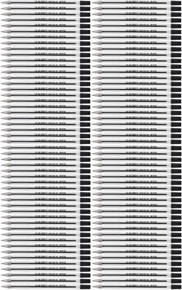 100x Długopis biurowy MemoBe, 0.7mm, czarny