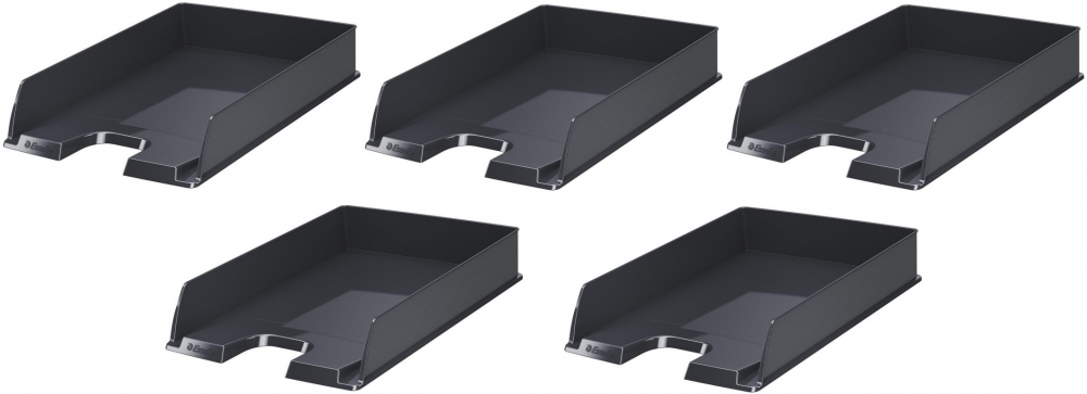 5x półka na dokumenty Esselte Europost Vivida, A4, plastikowa, czarny