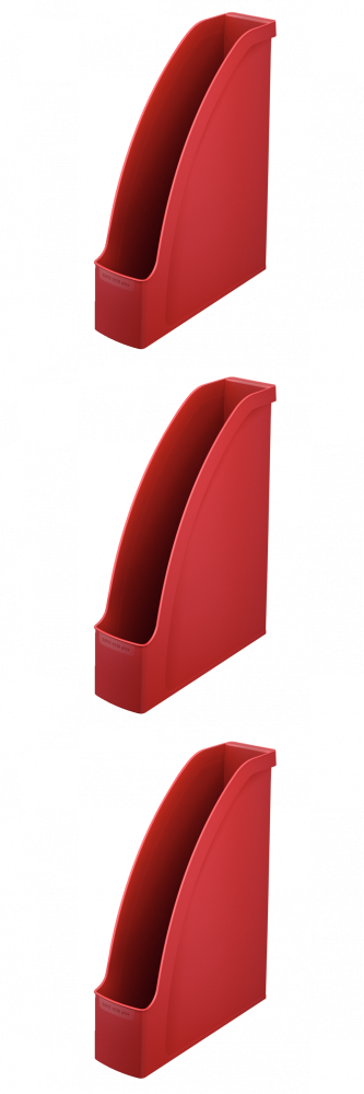 3x Organizer na dokumenty Leitz Plus, A4, 70mm, do 700 kartek czerwony