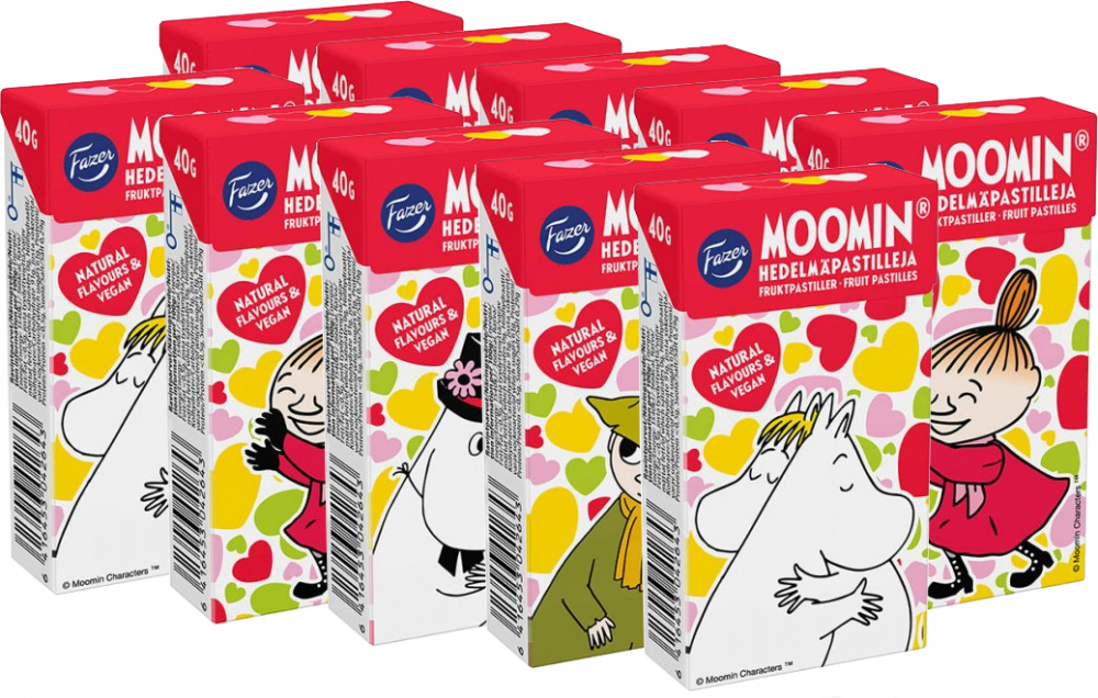 10x Pastylki owocowe Fazer Moomin, owocowy, 40g