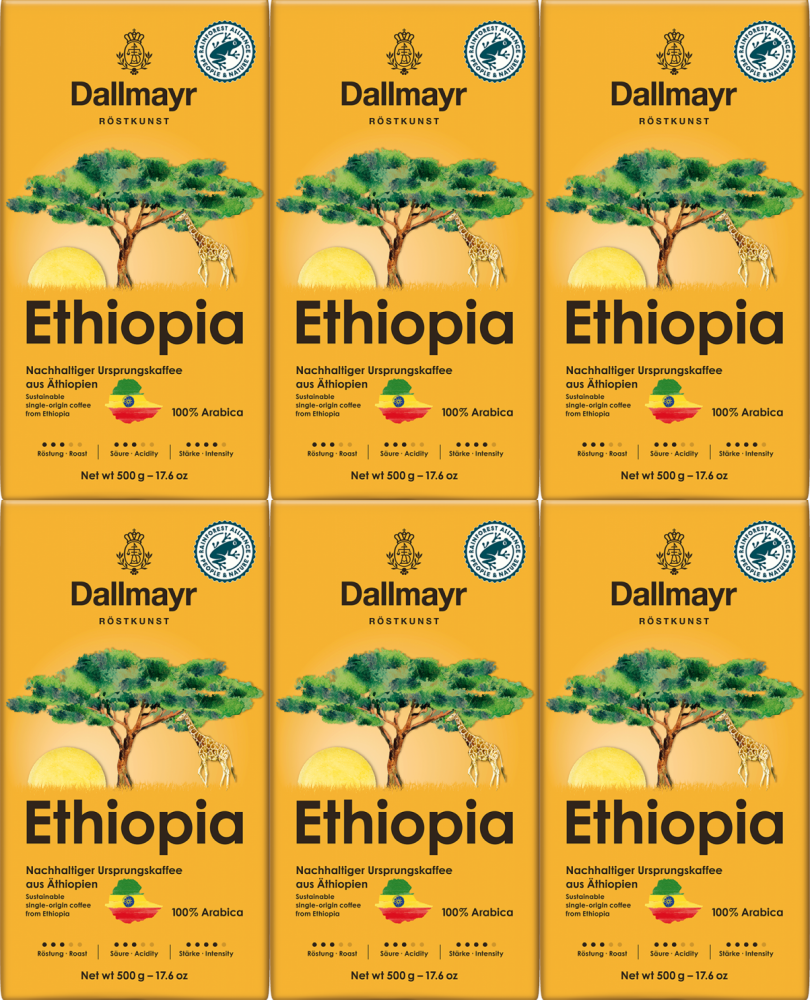 6x Kawa ziarnista Dallmayr Ethiopia, 500g
