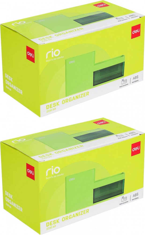 2x Organizer na biurko Deli Rio, 175x90x92mm, zielony