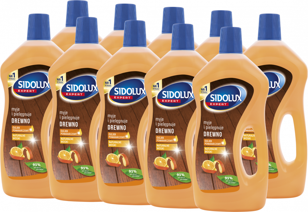 10x Płyn Sidolux Ekspert, do mycia drewna, 750ml