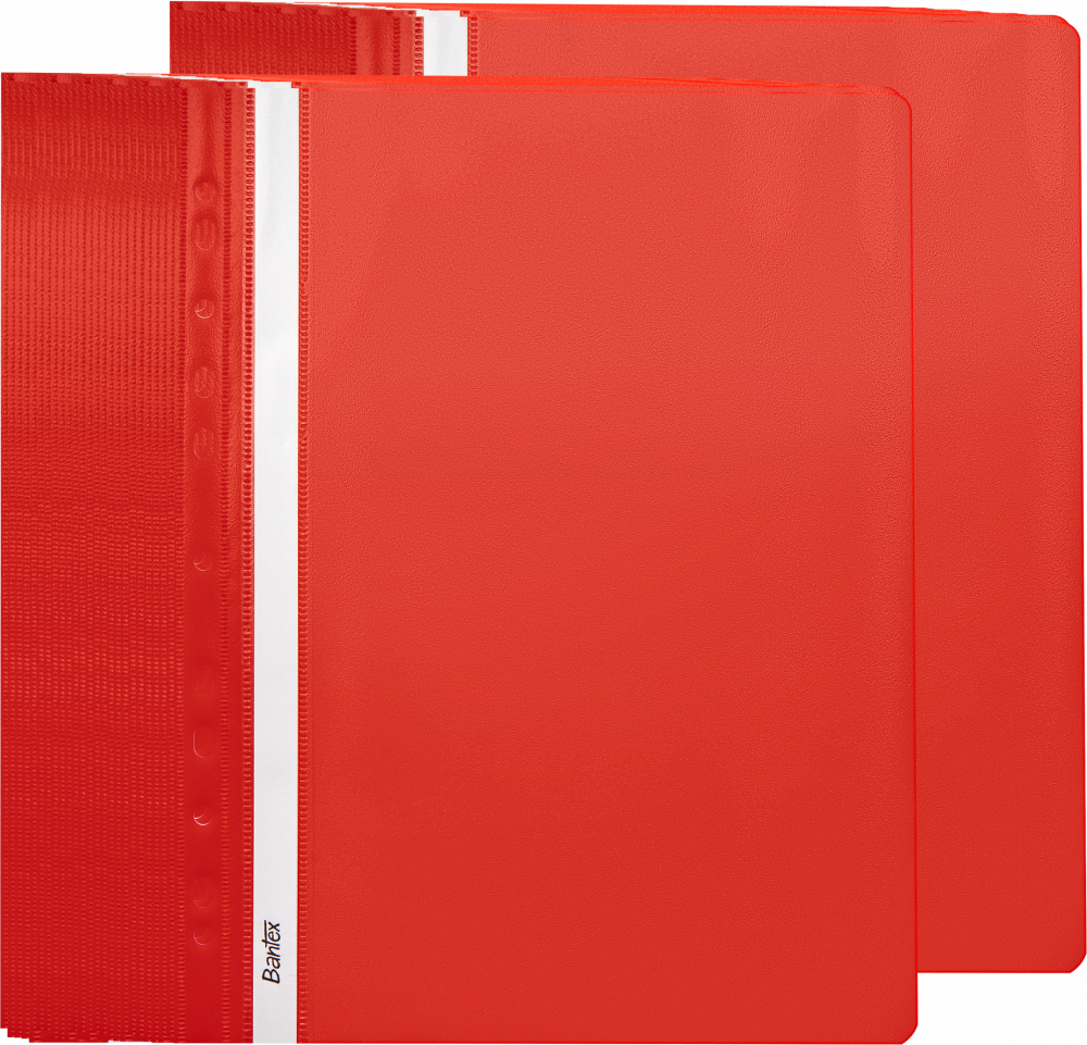 50x Skoroszyt plastikowy oczkowy Bantex Budget EVO, A4, do 200 kartek, czerwony