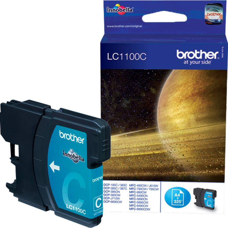 Tusz Brother (LC1100C), 325 stron, cyan (błękitny)