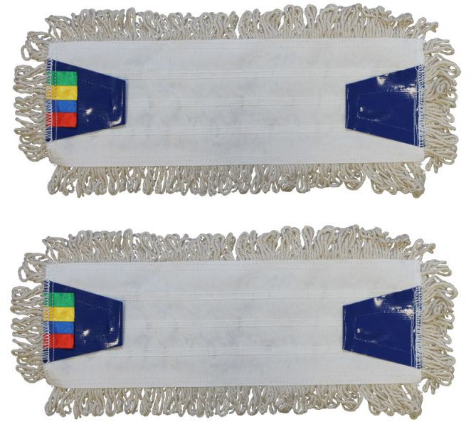 2x mop płaski bawełniany Merida Economy, z zakładkami , 40x11cm - końcówka