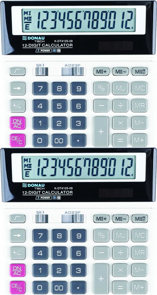 2x Kalkulator biurowy Donau Tech, 12-cyfr, biały