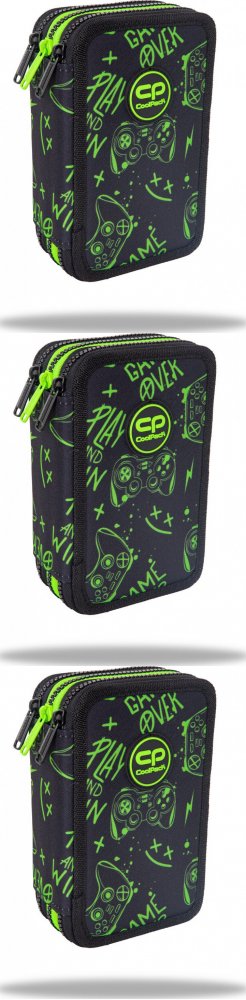3x Piórnik szkolny CoolPack Jumper 3 Game Night, 3-komorowy, z wyposażeniem