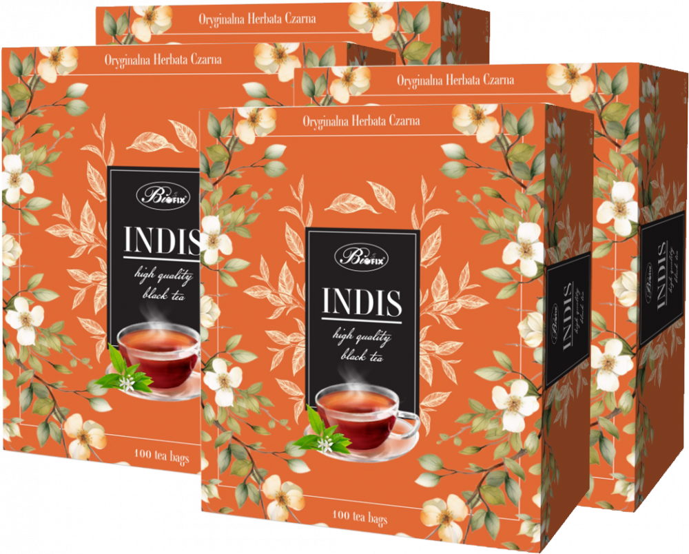 4x Herbata czarna w torebkach BiFix Indis, 100 sztuk x 2g