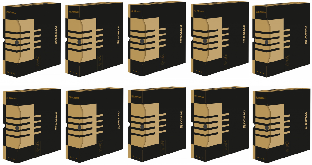 10x pudło archiwizacyjne Donau, 80mm, brązowy