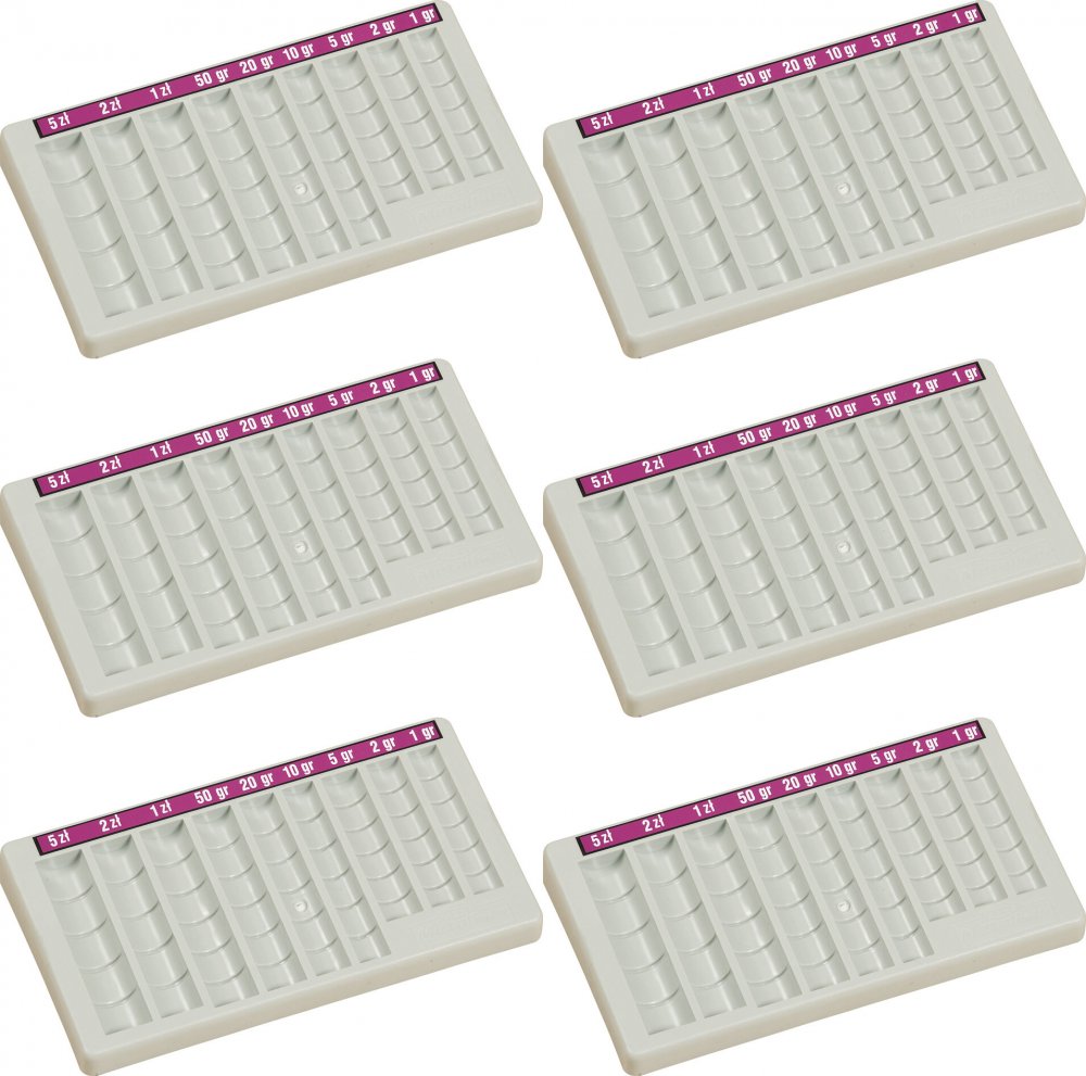 6x Wkład na bilon Metalkas, TG-RŚ, 20-30x240x135mm, szary