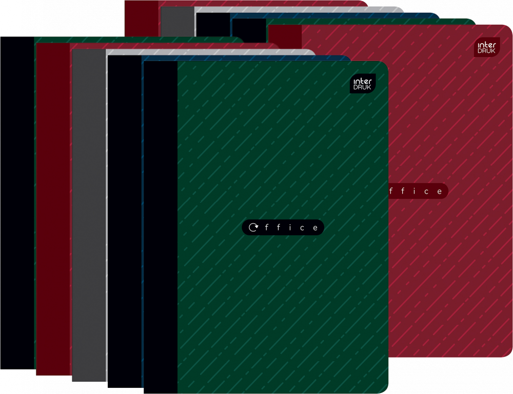 10x Zeszyt w kratkę Interdruk Office, A5, 60 kartek, mix kolorów