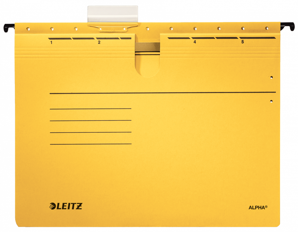 Skoroszyt zawieszany Leitz Alpha, A4, 348x270mm, 225g/m2, żółty