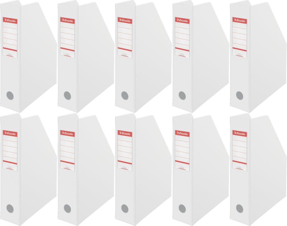 10x Organizer kartonowy na dokumenty Esselte Vivida, składany , A4, 70mm, do 700 kartek biały
