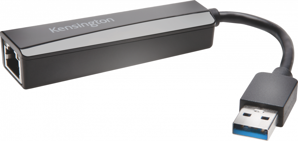 Adapter Kensington UA0000E, z USB-A 3.0 na Ethernet, czarny
