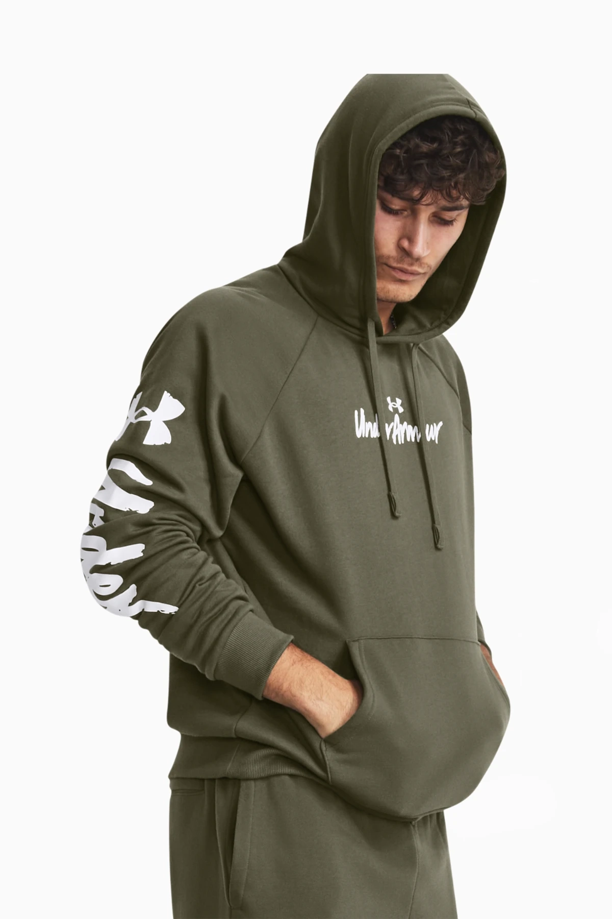 Bluza z kapturem Under Armour Rival Fleece Graphic - Zielony
