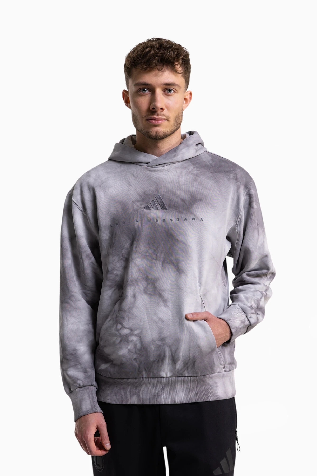 Bluza z kapturem adidas Legia Warszawa 24/25 All SZN Fleece Washed - Szary