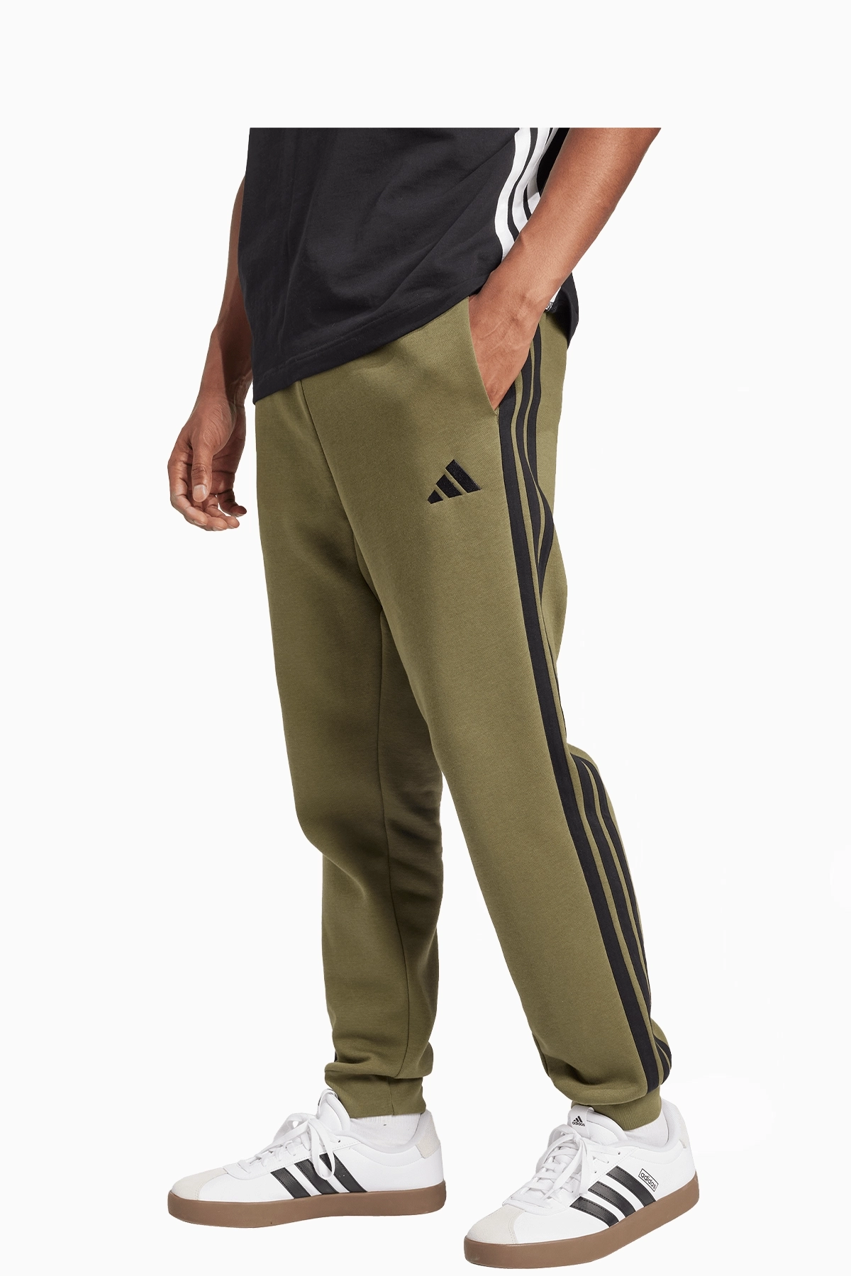 Spodnie adidas Essentials 3-Stripes Fleece - Zielony