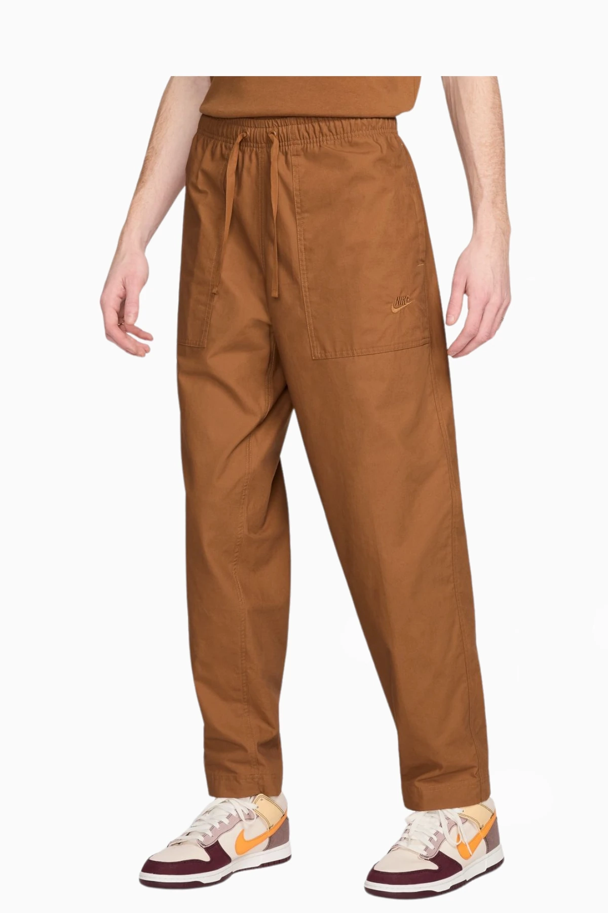 Spodnie Nike Club - Brązowy