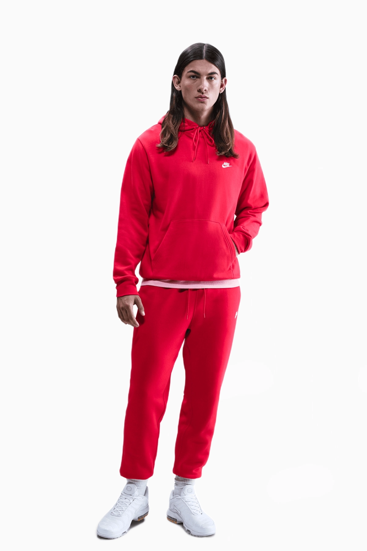 Spodnie Nike Club - Czerwony