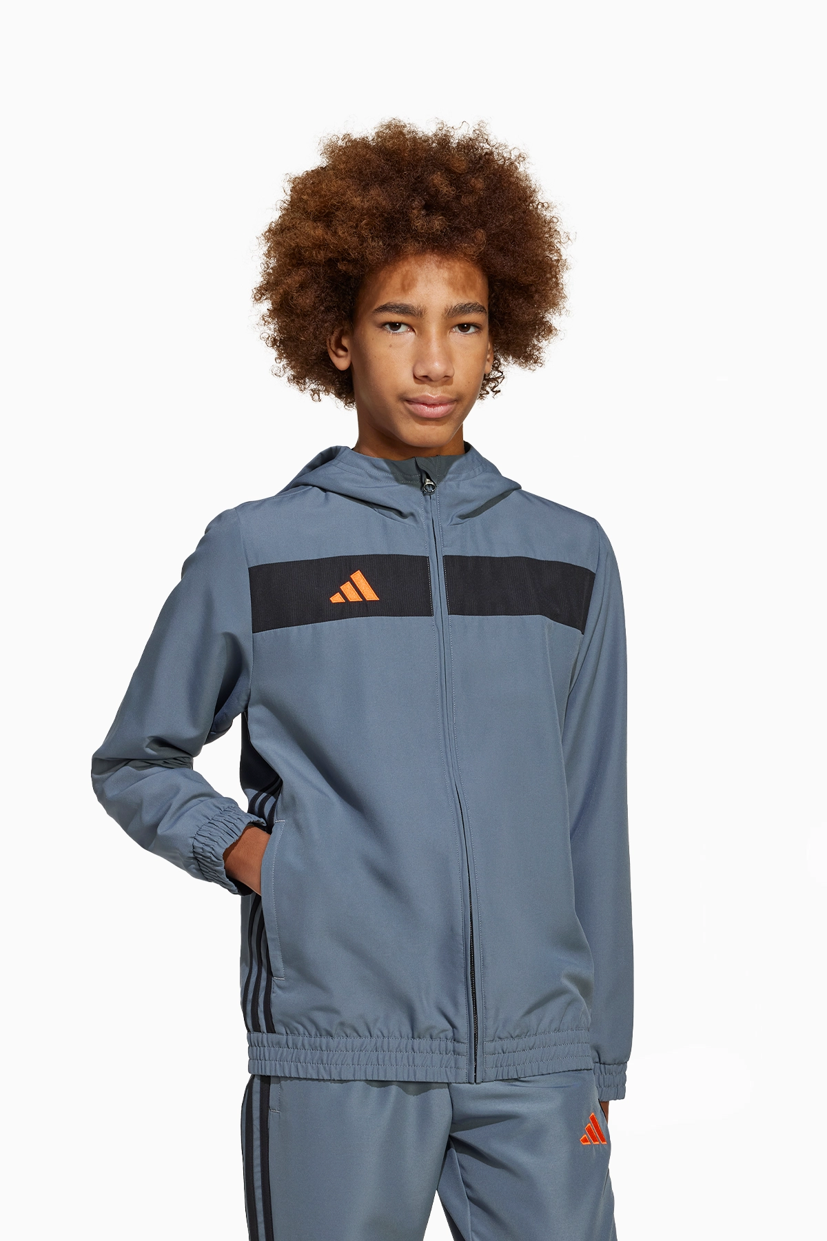 Bluza z kapturem adidas Tiro 25 Essentials Woven Junior - Szary