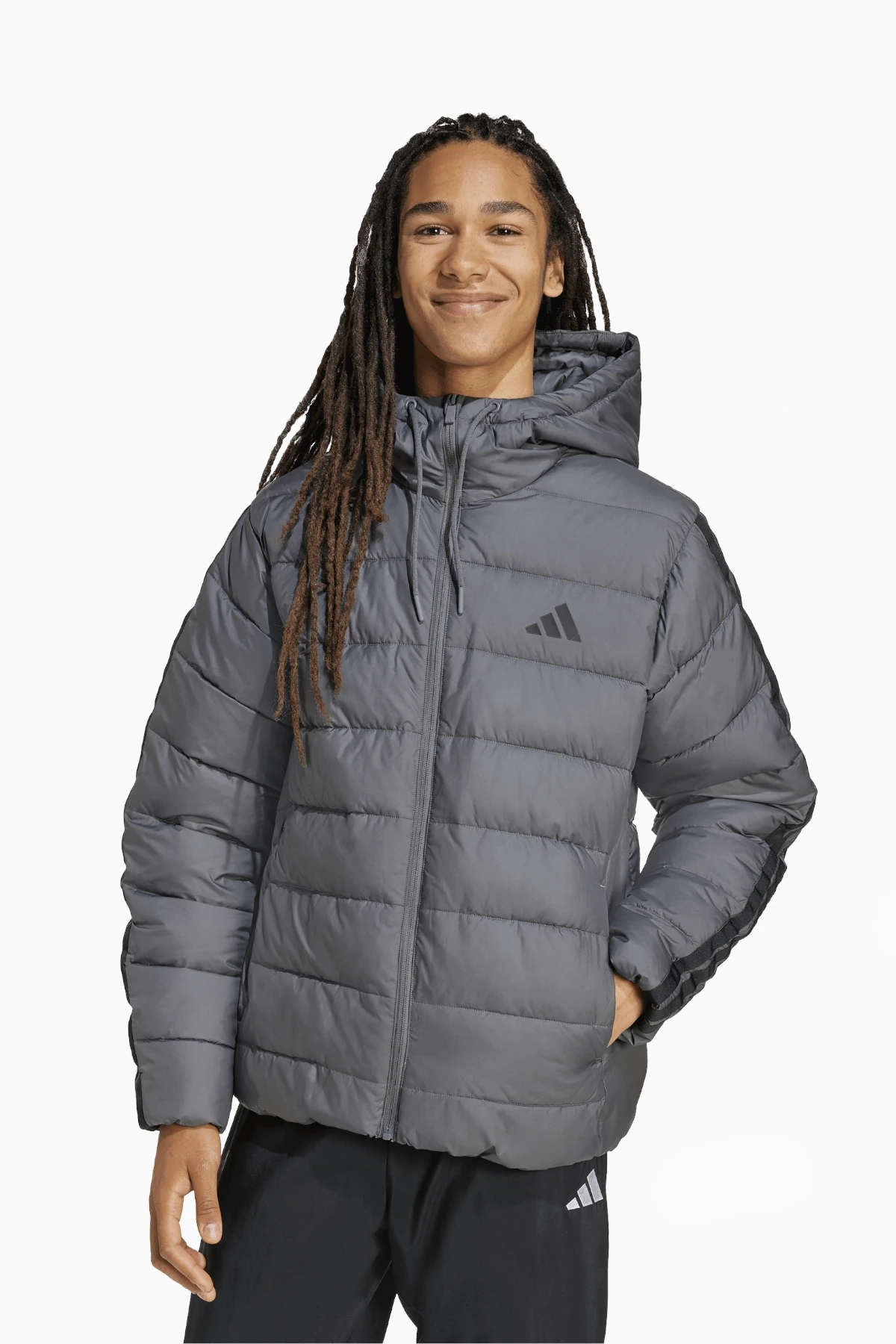 Kurtka adidas Essentials CLIMAWARM 3-Stripes Synthetic Down - Szary