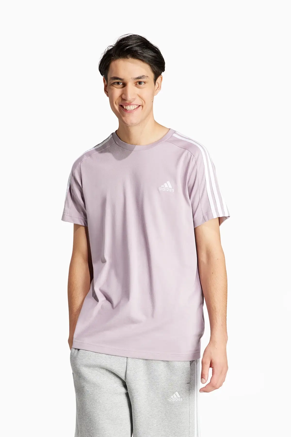Koszulka adidas Essentials Single 3S Tee - Fioletowy