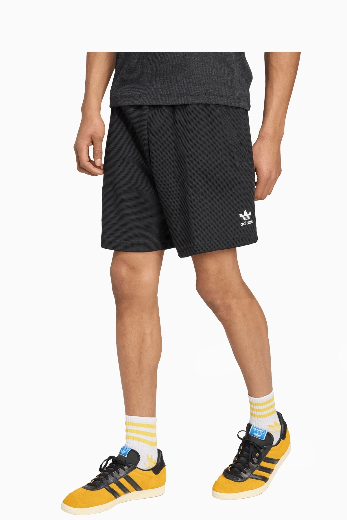 Spodenki adidas Essentials Trefoil Waffle - Czarny