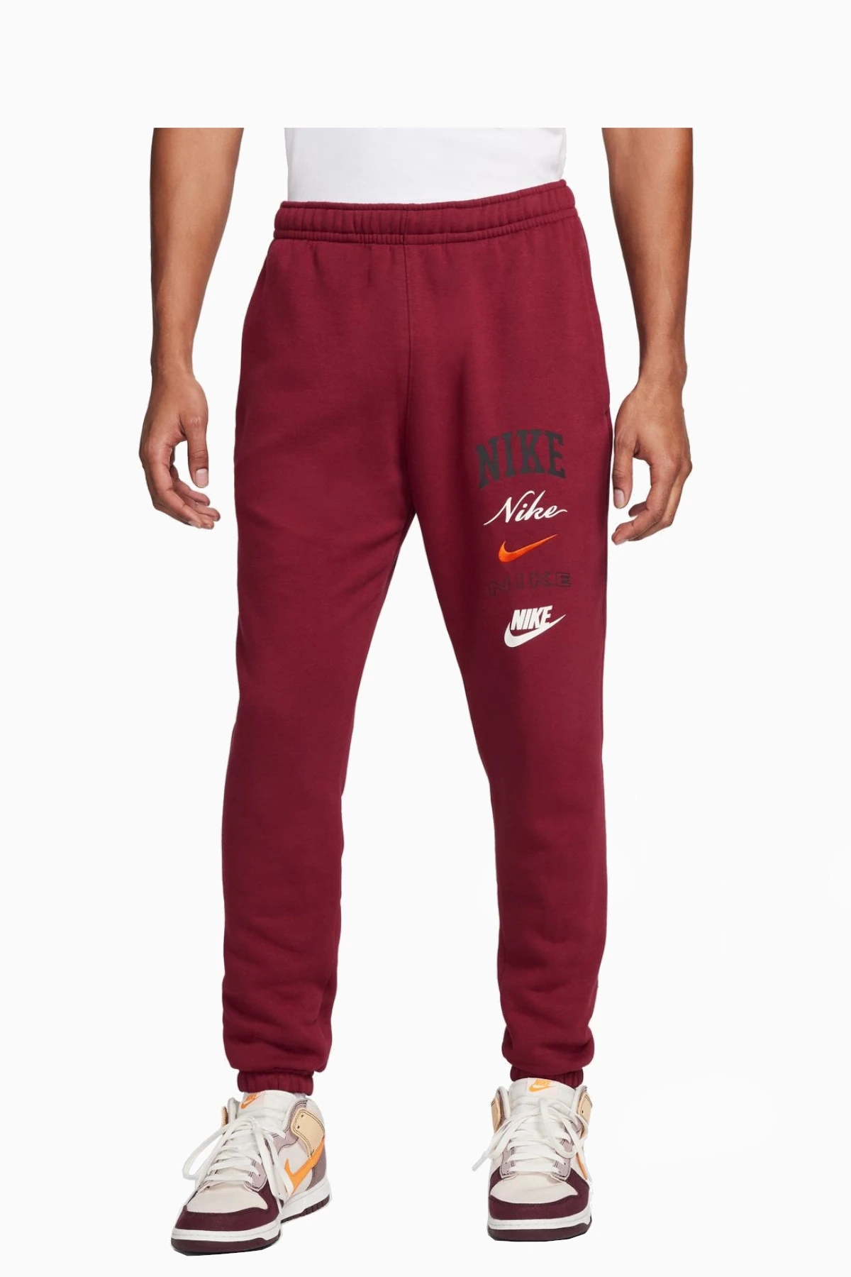 Spodnie Nike Club Fleece - Bordowy