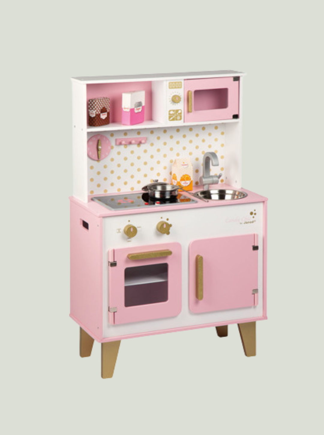 Duża kuchnia drewniana z dźwiękiem i 6 akcesoriami Candy Chic JANOD