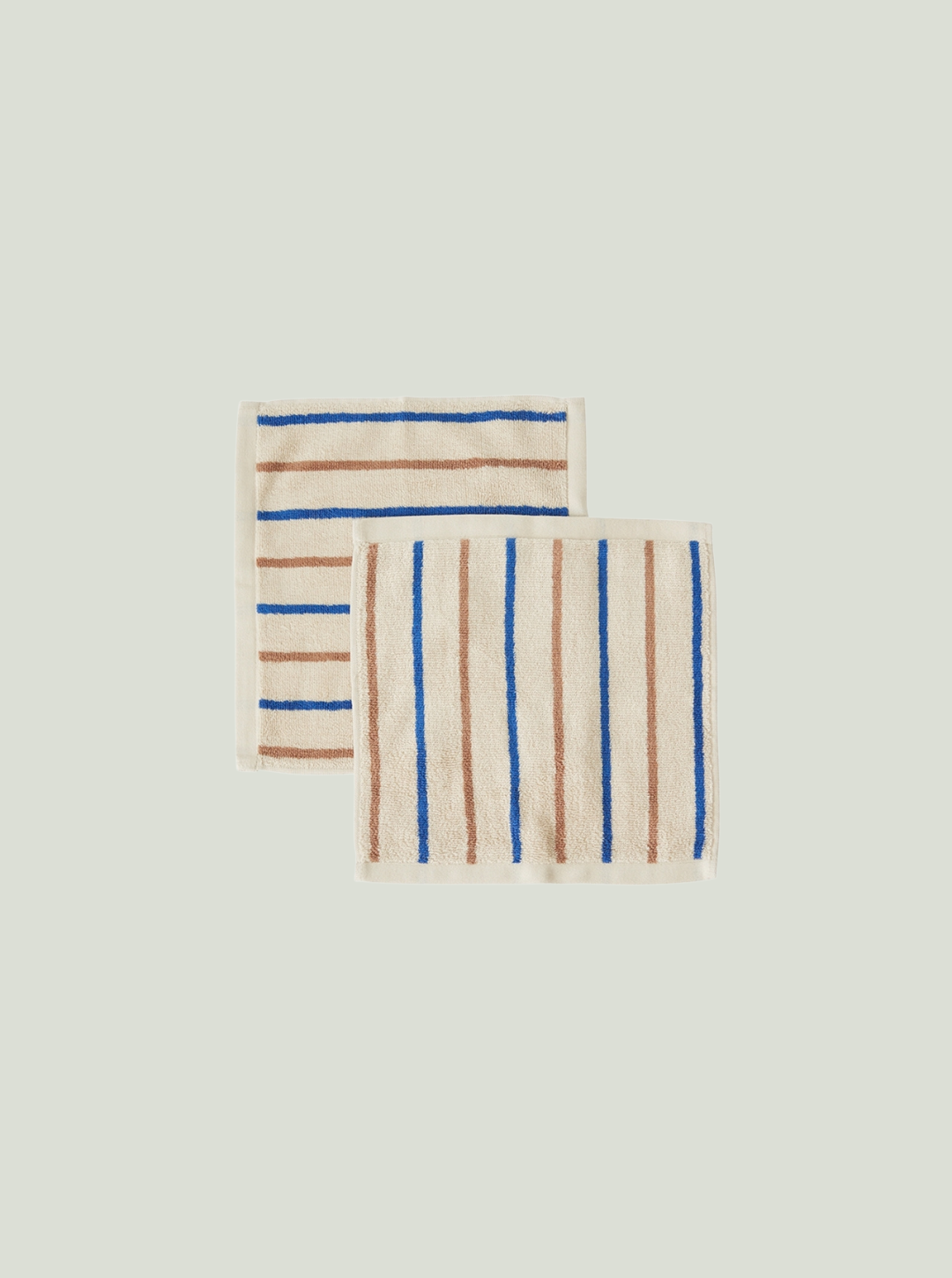 Ręcznik Raita Caramel / Optic Blue zestaw 2 sztuk - 30x30 cm OYOY Living