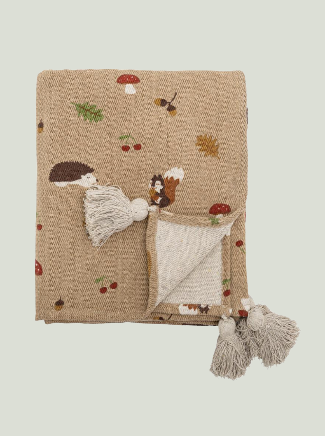 Narzuta Fall, brązowy, bawełna z recyklingu Bloomingville Mini